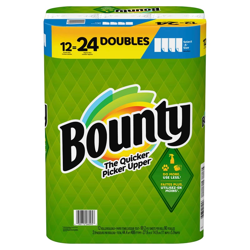 Bounty White Full Sheet Paper Towels 12 Double Rolls